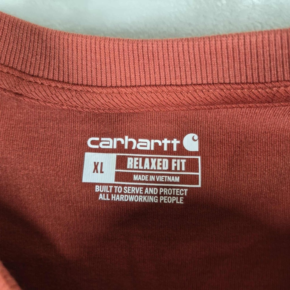 Carhartt Relaxed Heavyweight Long Sleeve Henley Thermal Shirt Men's 2XL Red NWOT - Picture 6 of 8